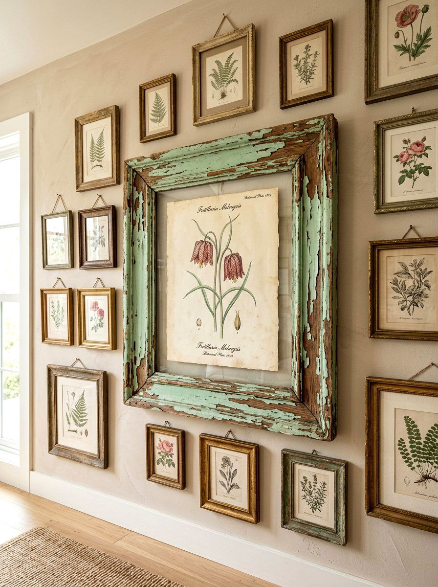 Weathered picture frame - 30 shabby chic decor ideas