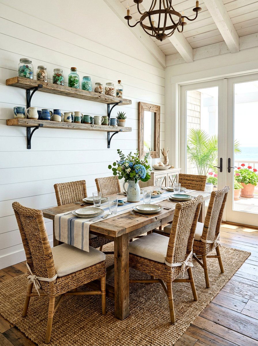 Weathered wood shelf - 30 surf shack decor ideas