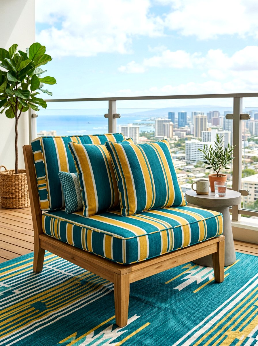 Weatherproof Balcony Cushions - 30 balcony cafe apartment ideas