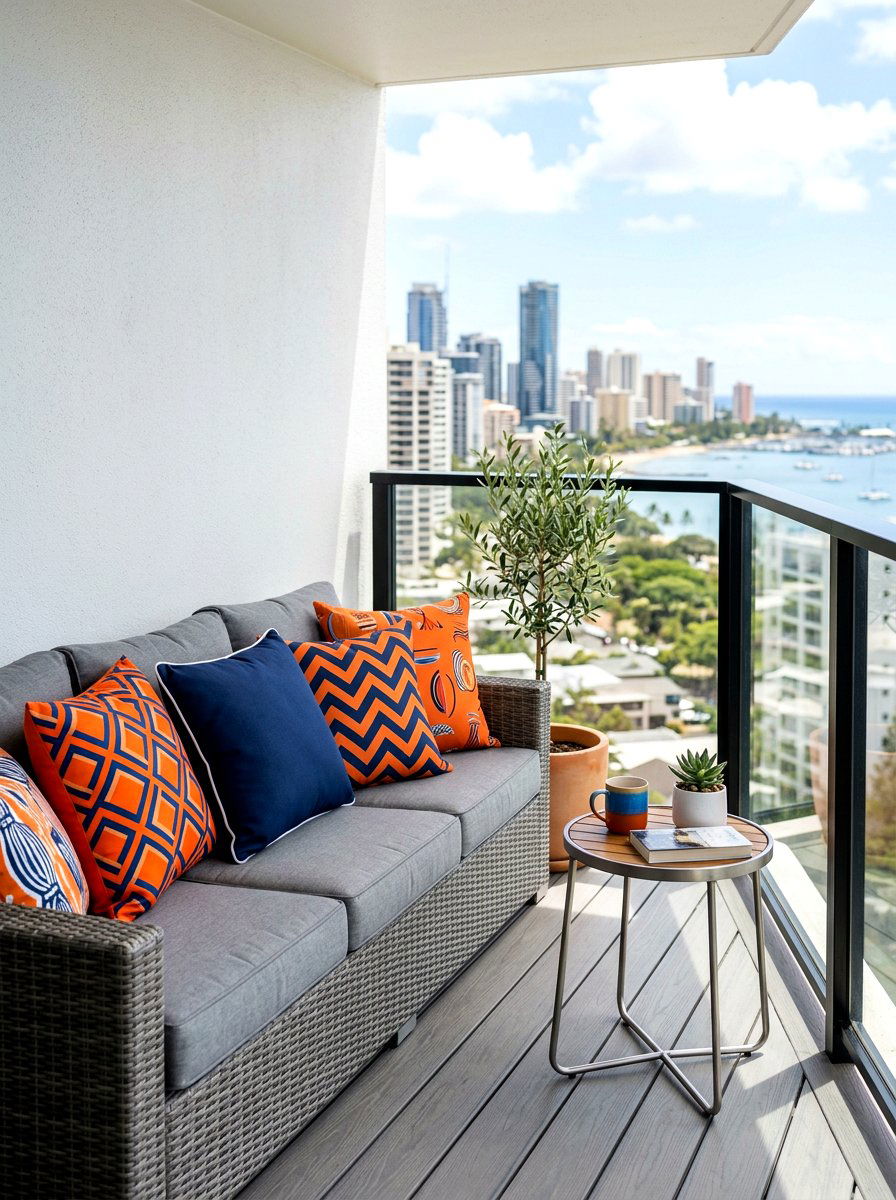 Weatherproof Balcony Cushions - 30 urban balcony ideas