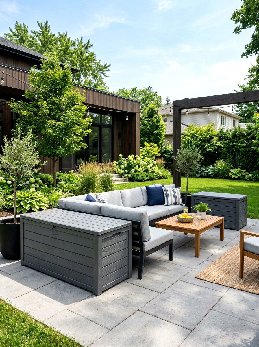 Weatherproof Patio Storage Units - 30 organizing seasonal decor ideas