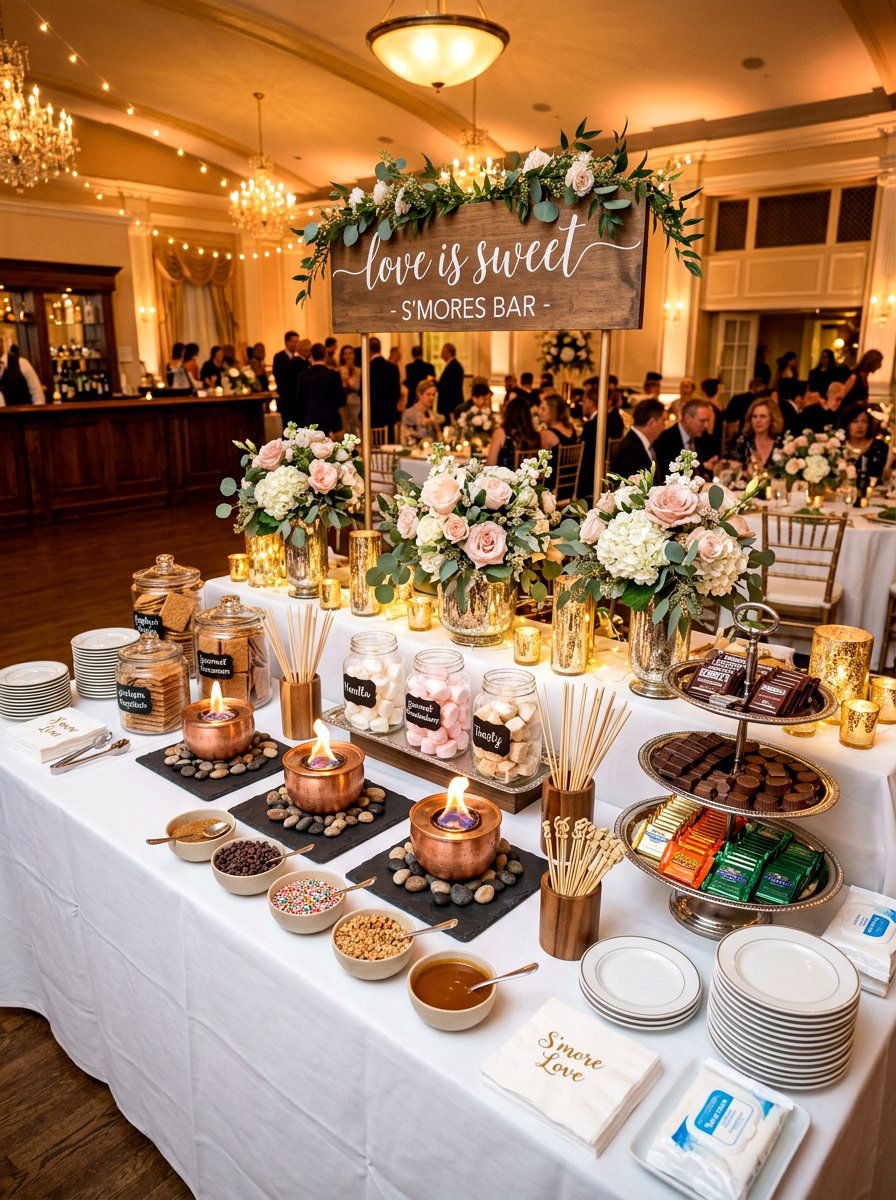 Wedding Smores Reception - 30 s'mores station ideas