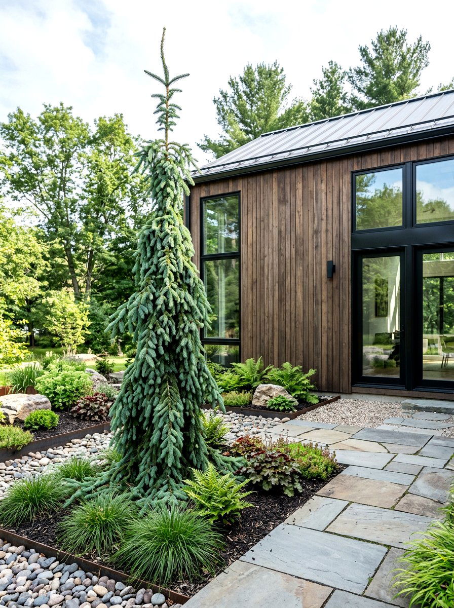 Weeping White Spruce - 30 front yard tree ideas