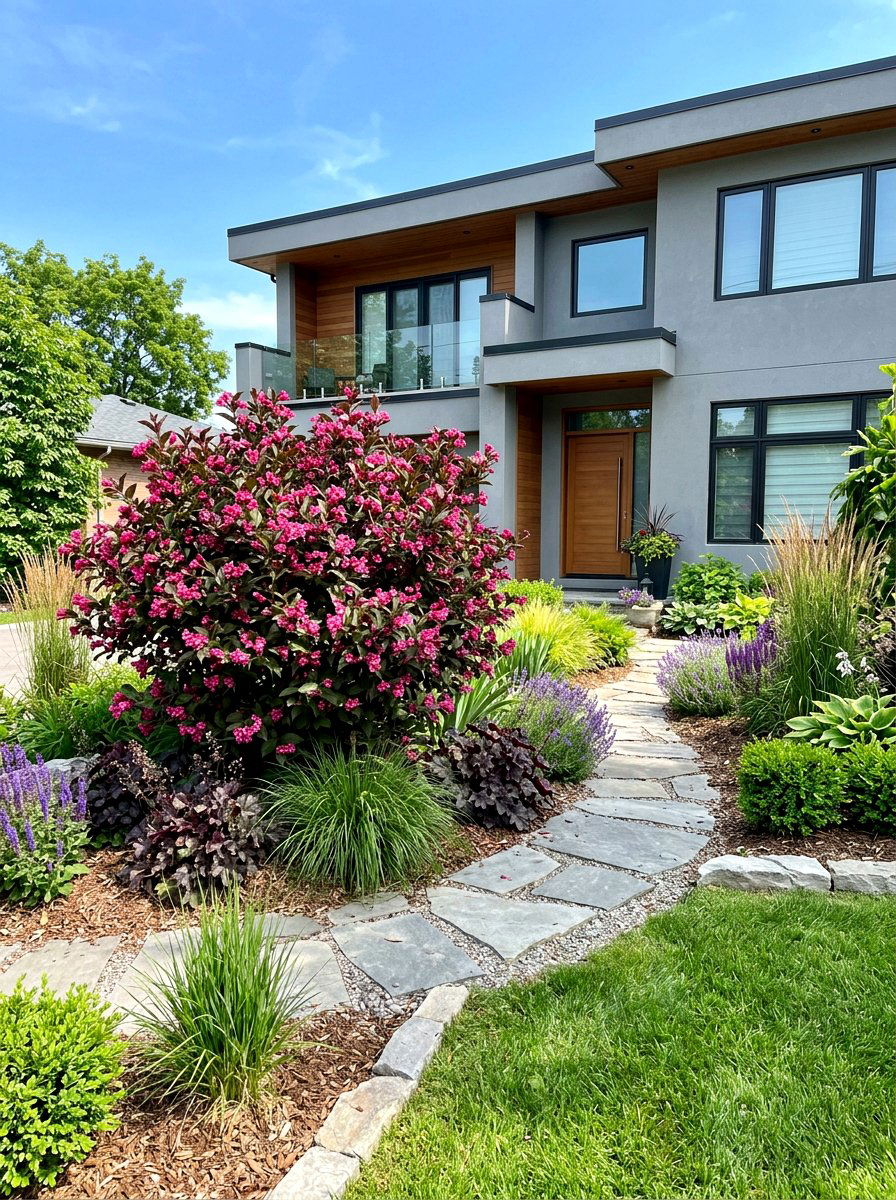 Weigela Shrub - 30 front yard shrub ideas