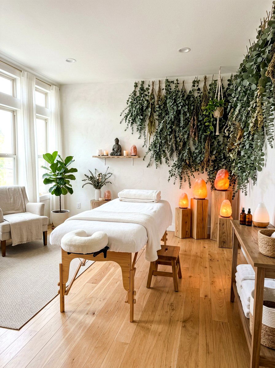 Wellness Room Salt Lamp - 30 salt lamp corner ideas