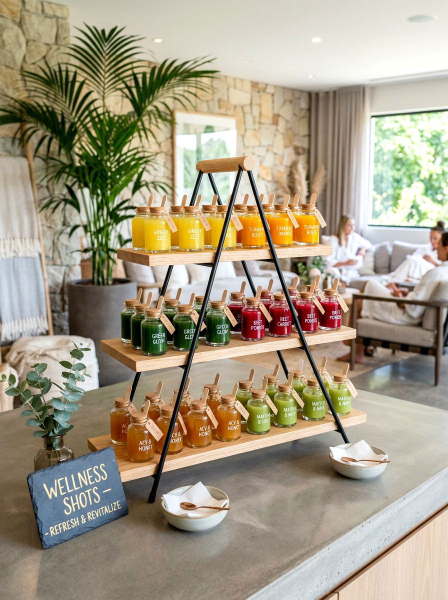 Wellness Shot Station - 30 beverage station party ideas