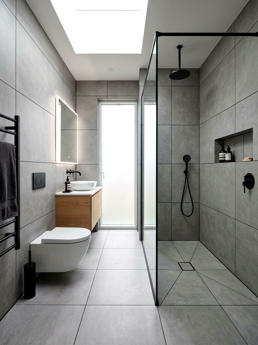 Wet Room Dark Grout - 30 dark grout bathroom ideas