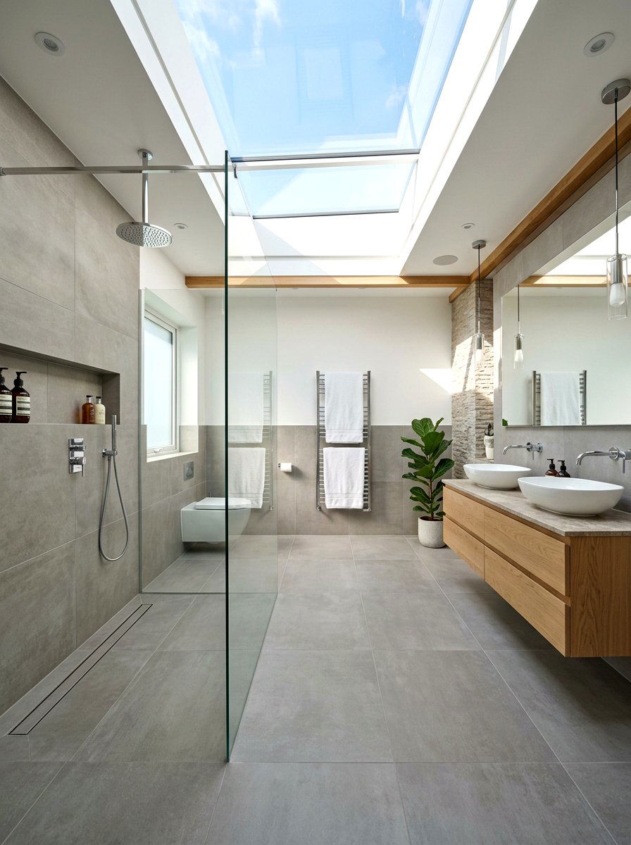 Wet room skylight - 30 bathroom skylight ideas