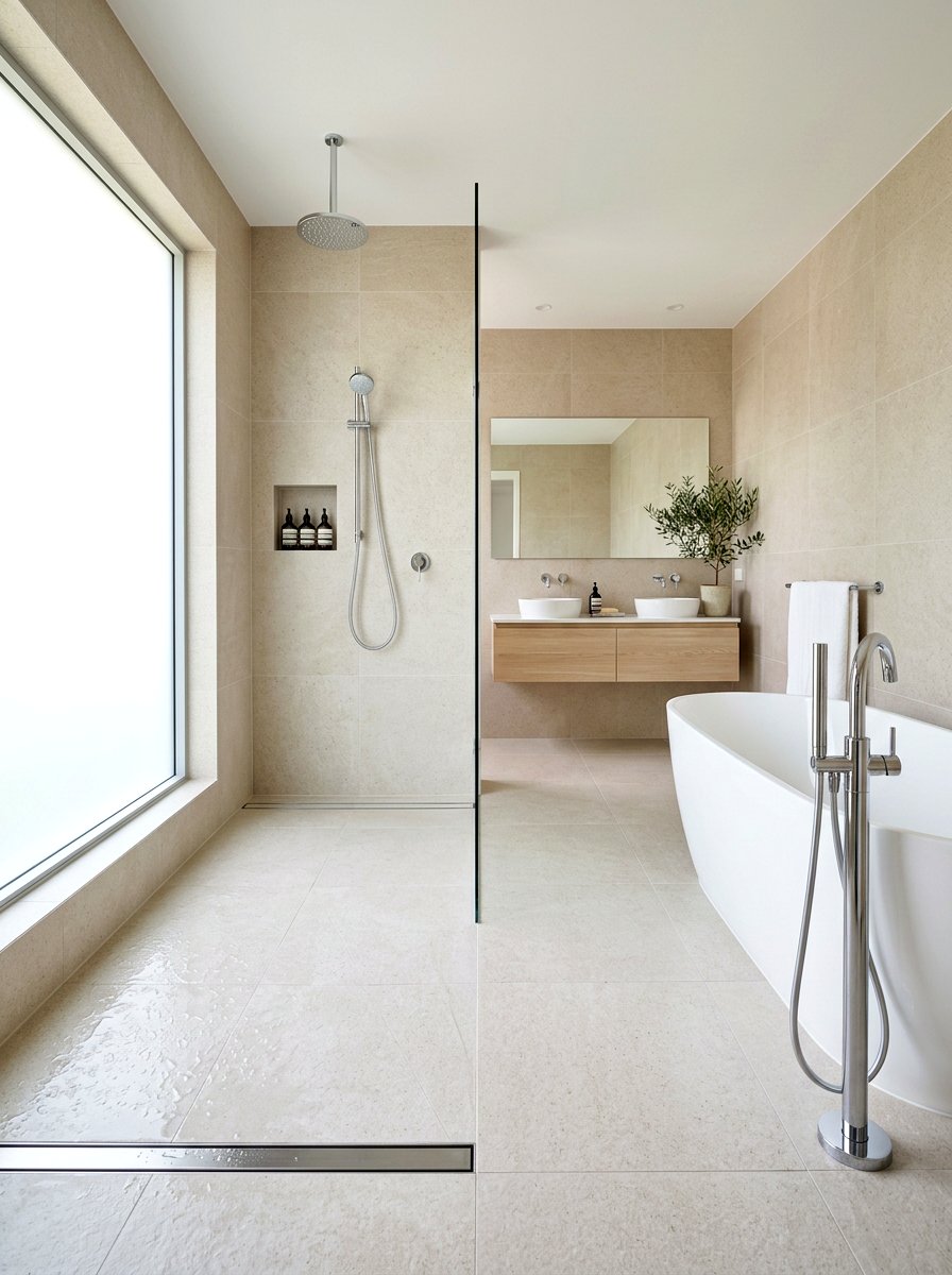 Wet room walk in shower - 30 spa shower bathroom ideas