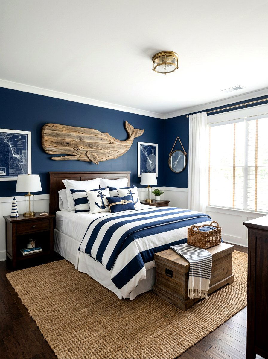 Whale Wall Art - 30 nautical bedroom ideas