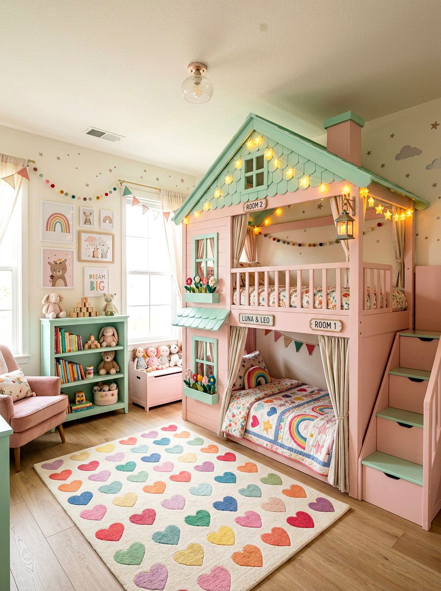 Whimsical Bunk Room - 30 bunk room aesthetic ideas
