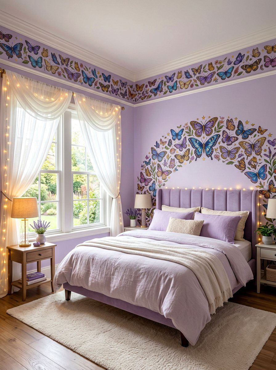Whimsical Butterfly Bedroom Border - 30 butterfly border ideas