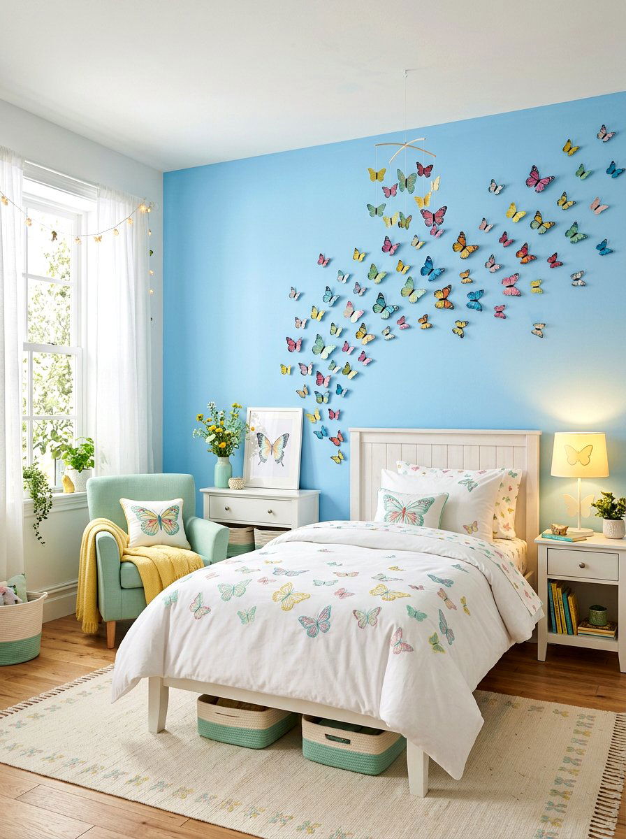 Whimsical Butterfly Bedroom - 30 dreamy girly bedroom ideas