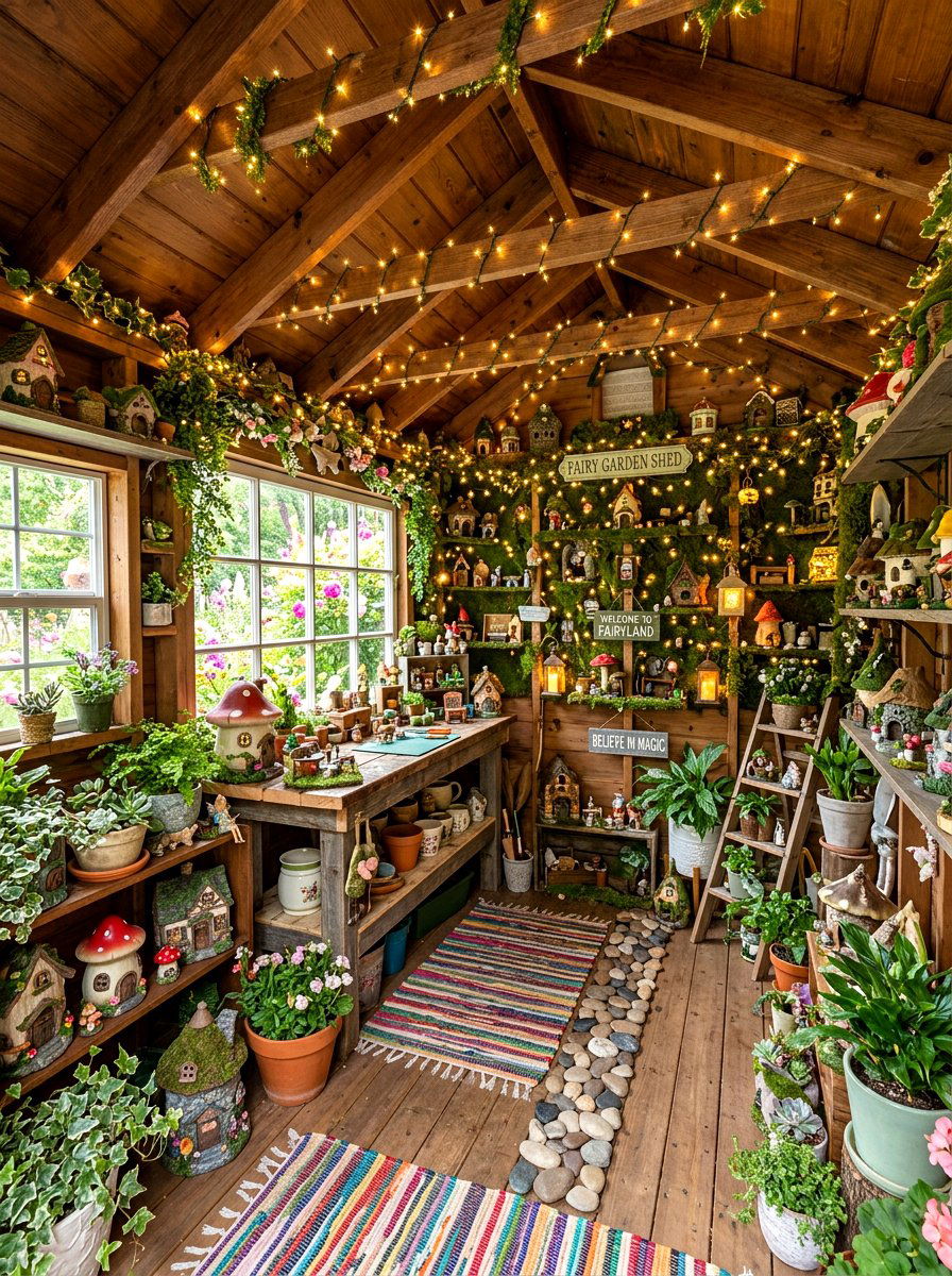 Whimsical Fairy Garden Shed - 30 potting shed decor ideas