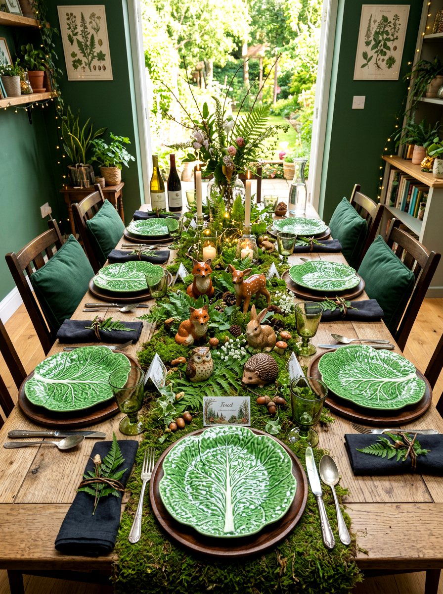 Whimsical Forest Table - 30 lettuce plate dining ideas