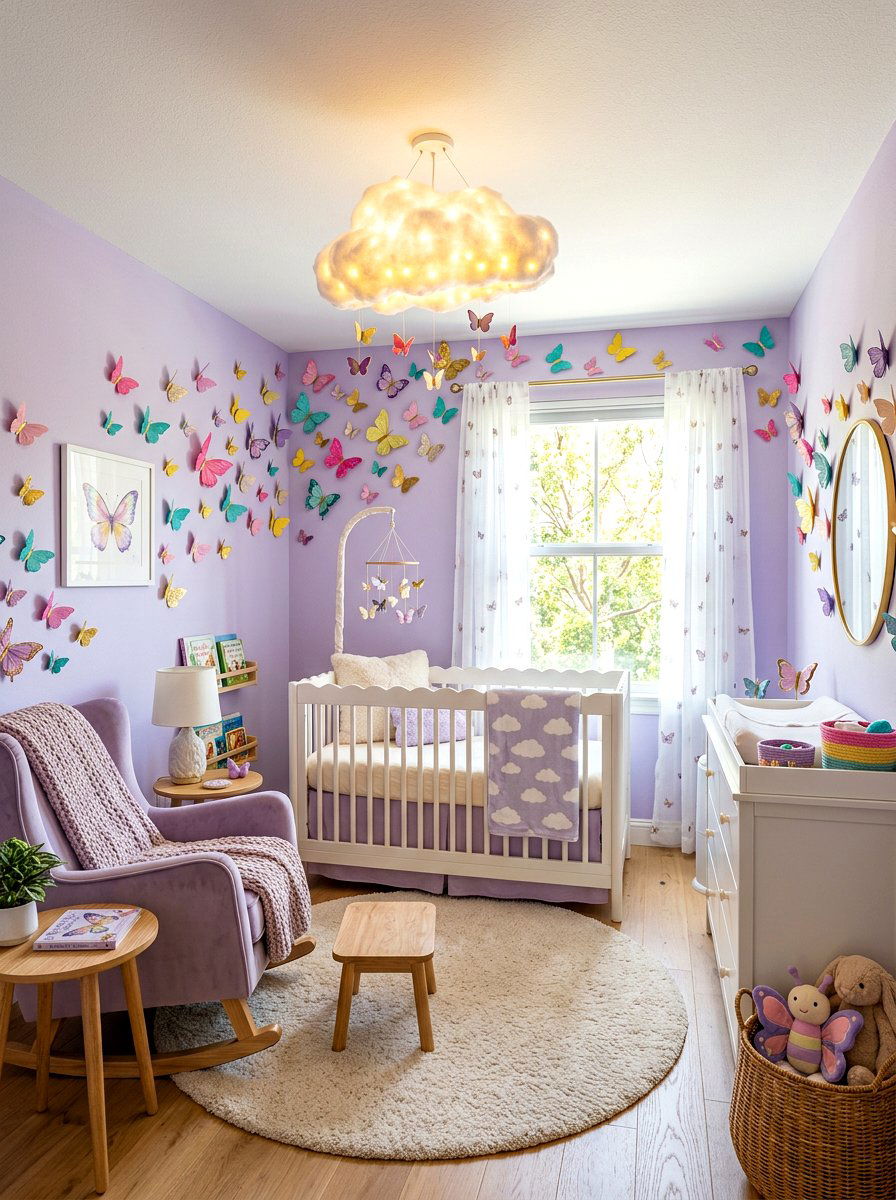 Whimsical butterfly baby room - 30 romantic baby room ideas