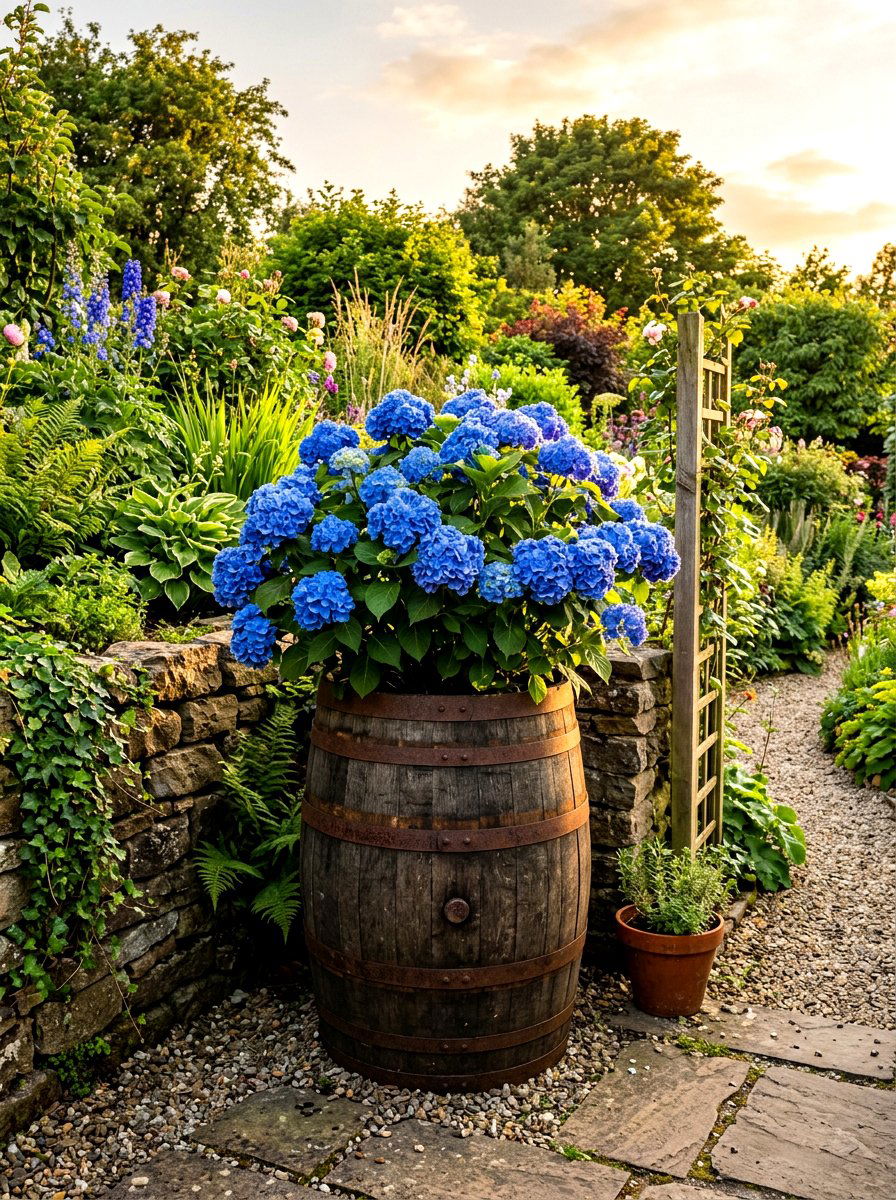Whiskey Barrel Planter - 30 rustic planter ideas