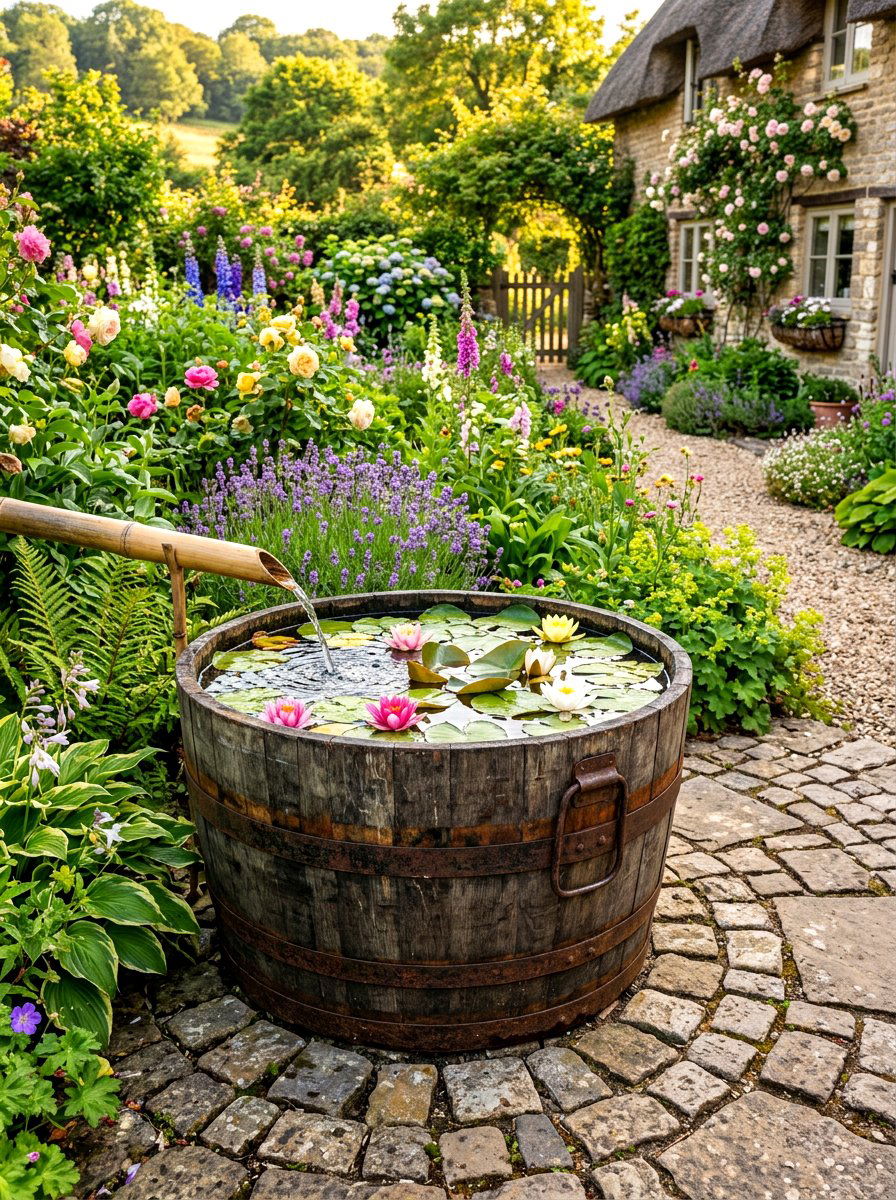 Whiskey Barrel Pond - 30 frog pond ideas