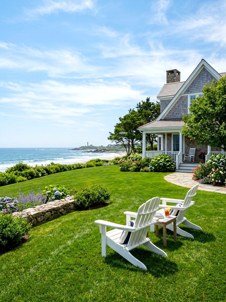 White Adirondack lawn chairs - 30 Nancy Meyers front porch ideas