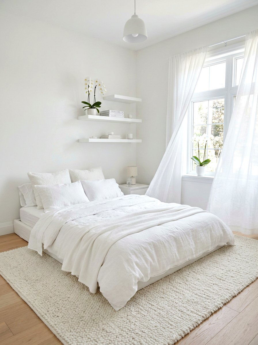 White Airy Floor Bed - 30 floor bed bedroom ideas