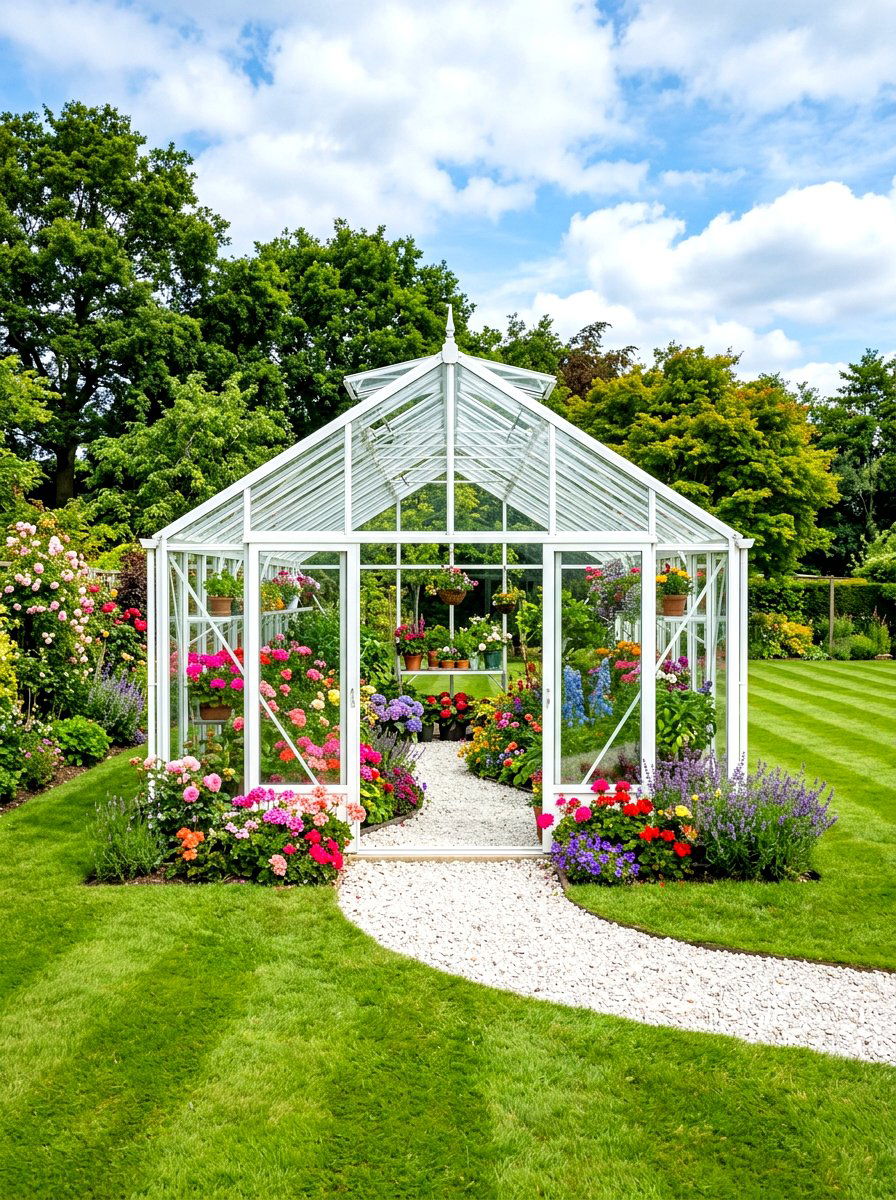 White Aluminum Greenhouse - 30 modern greenhouse ideas