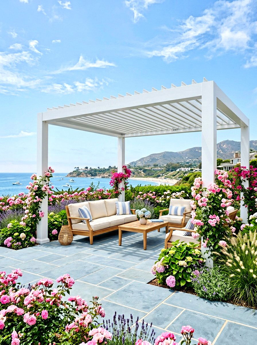White Aluminum Pergola - 30 metal pergola ideas