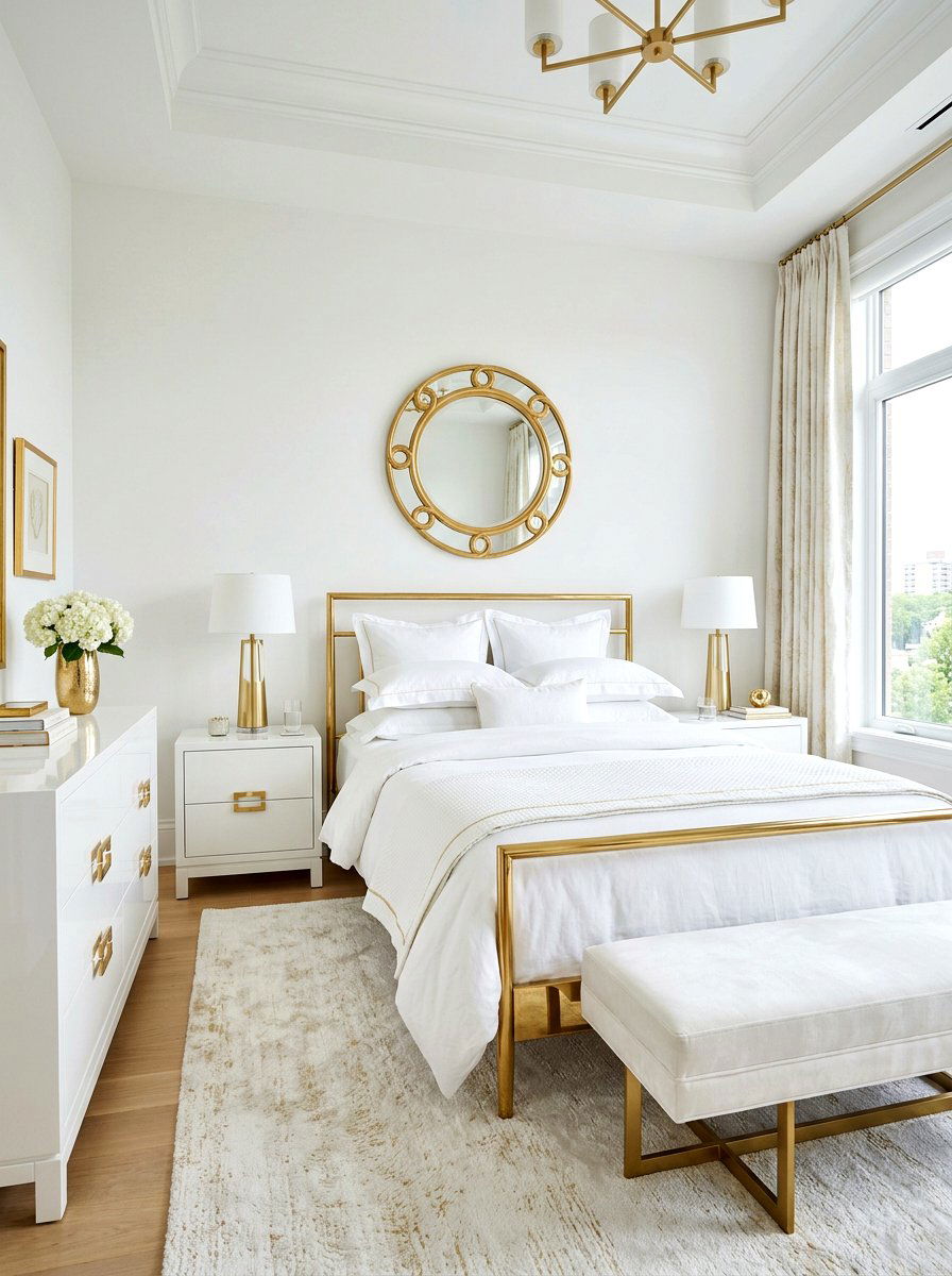 White And Gold Bedroom - 30 dreamy girly bedroom ideas