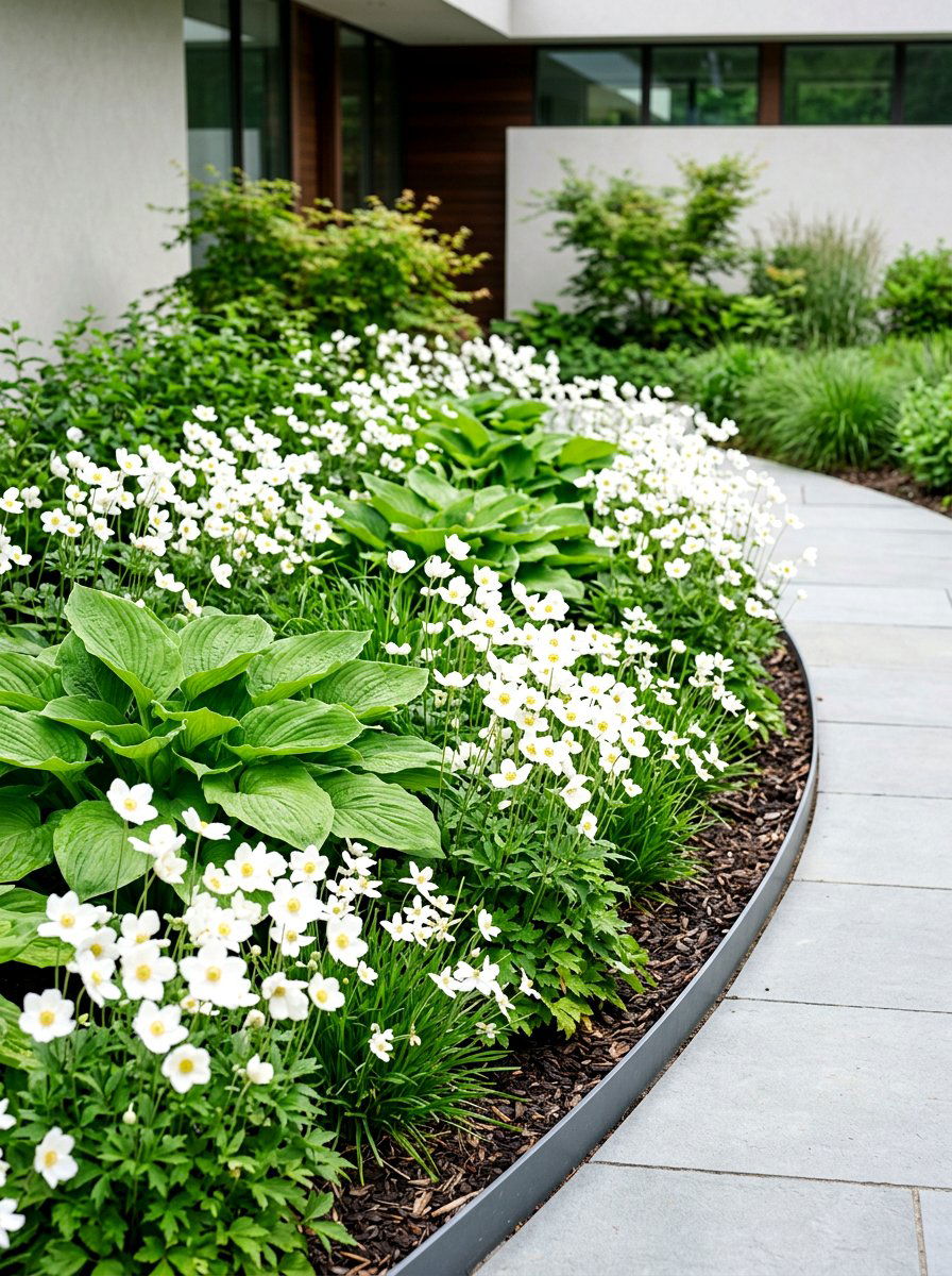 White And Green Flower Bed - 30 flower bed color ideas