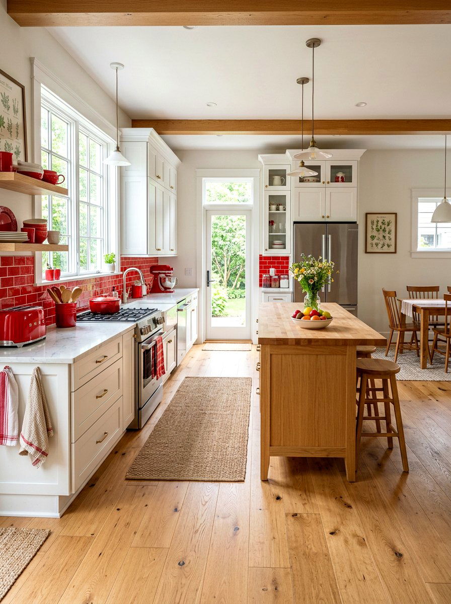 White And Red Kitchen - 30 tomato red kitchen ideas