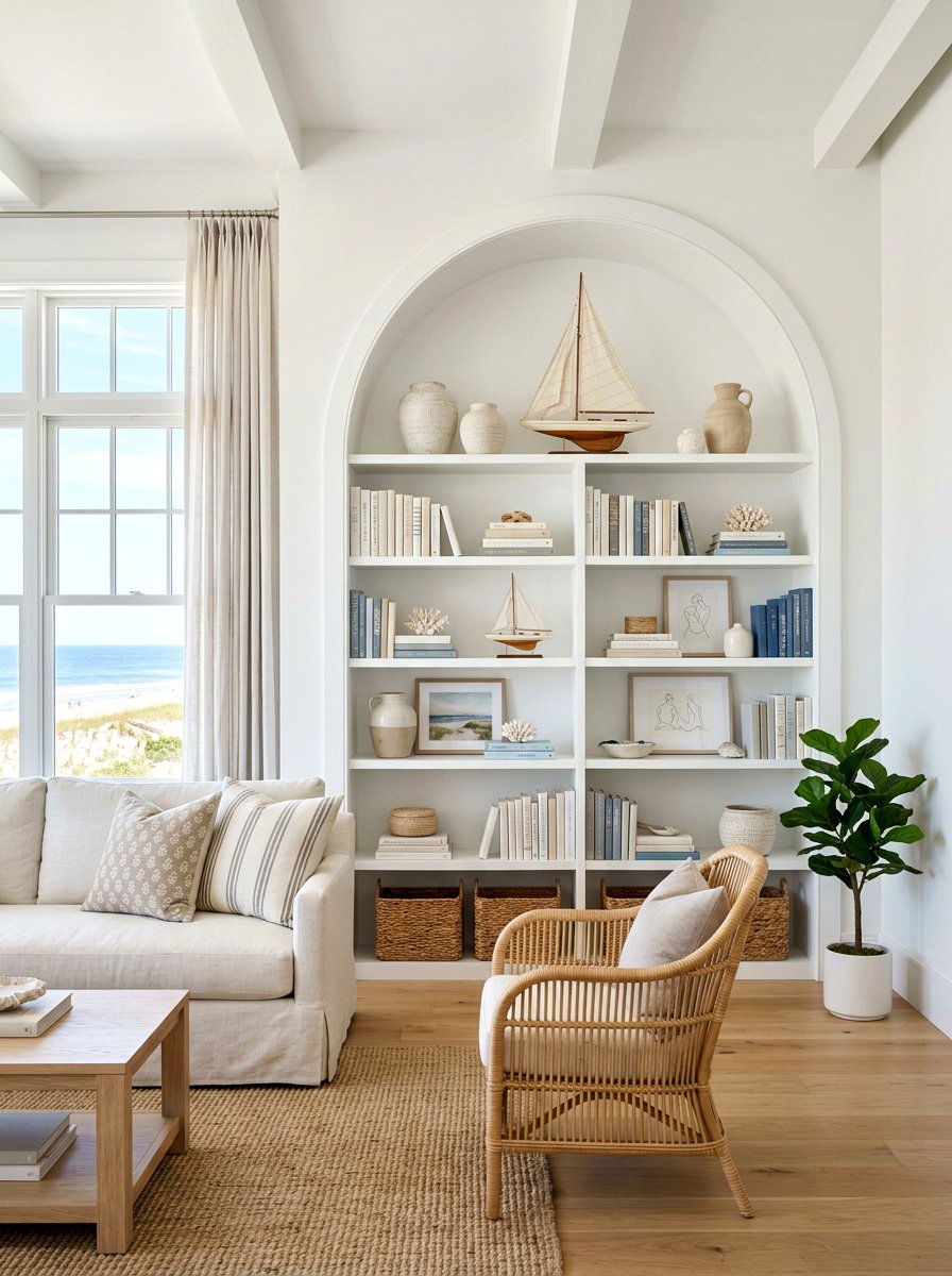 White Arched Bookshelf - 30 arched bookshelf ideas