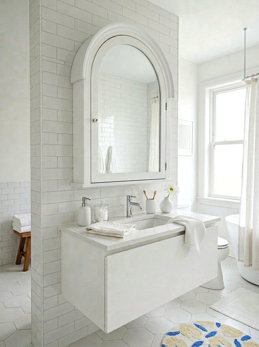 White Arched Medicine Cabinet - 30 arched medicine cabinet ideas