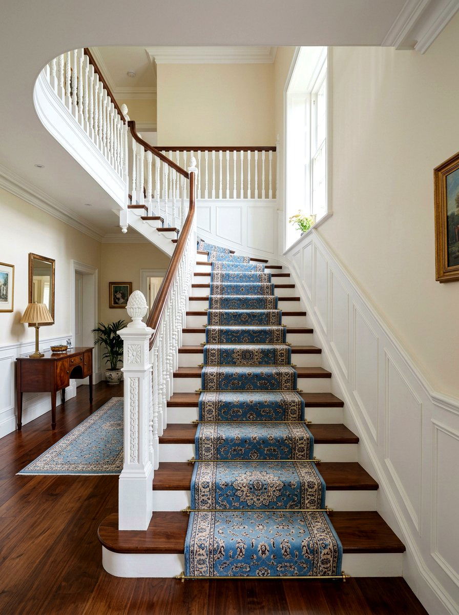 White Banister And Dark Treads - 30 banister makeover ideas