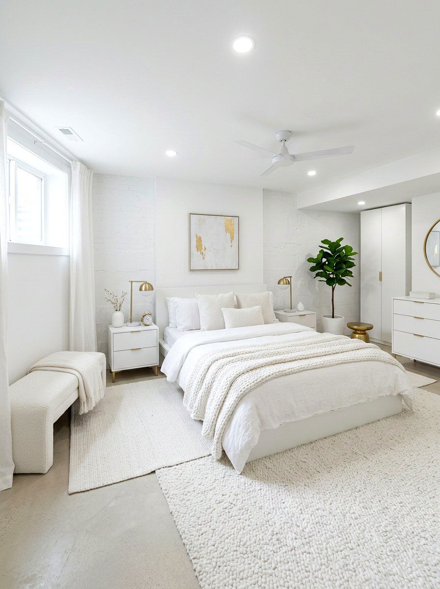 White Basement Bedroom - 30 basement bedroom ideas