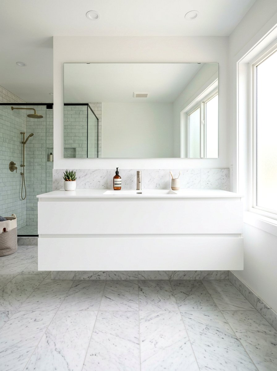 White Bathroom Floating Vanity - 30 white bathroom ideas