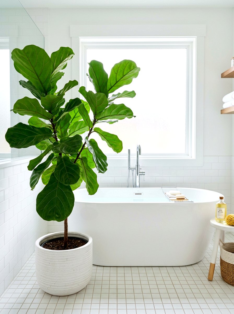 White Bathroom Indoor Plant - 30 white bathroom ideas