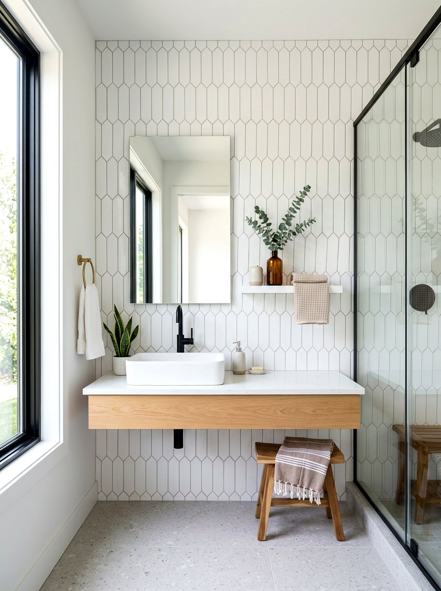White Bathroom Picket Tile - 30 white bathroom ideas