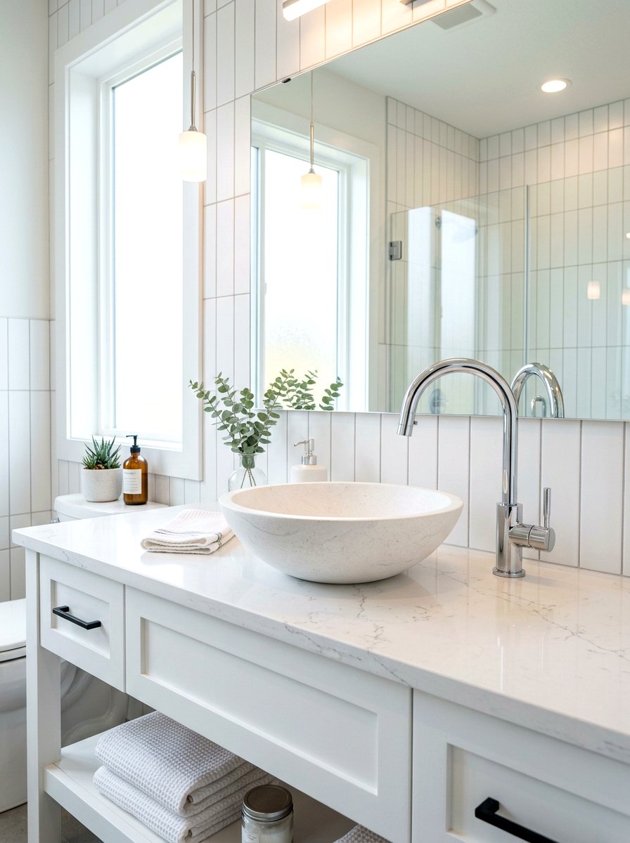 White Bathroom Vessel Sink - 30 white bathroom ideas