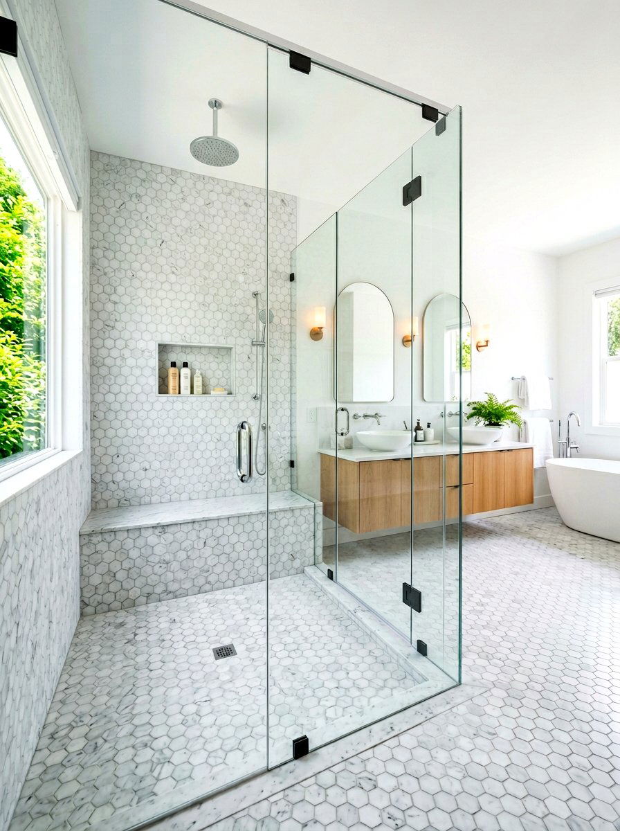 White Bathroom Walk In Shower - 30 white bathroom ideas
