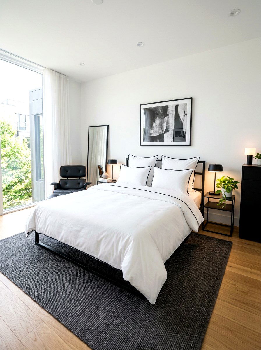 White Bedding With Black Piping - 30 piped bedding bedroom ideas