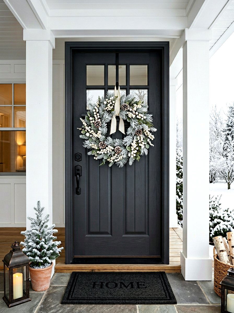 White Berry Wreath - 30 winter wreath ideas