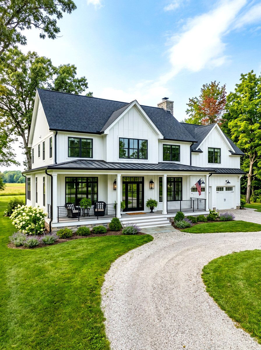 White Board And Batten Exterior - 30 farmhouse front facade ideas