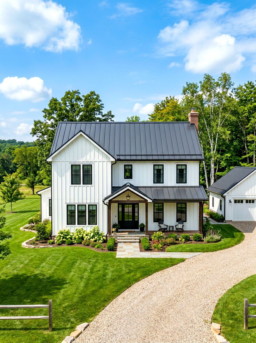 White Board And Batten House - 30 barn style home ideas