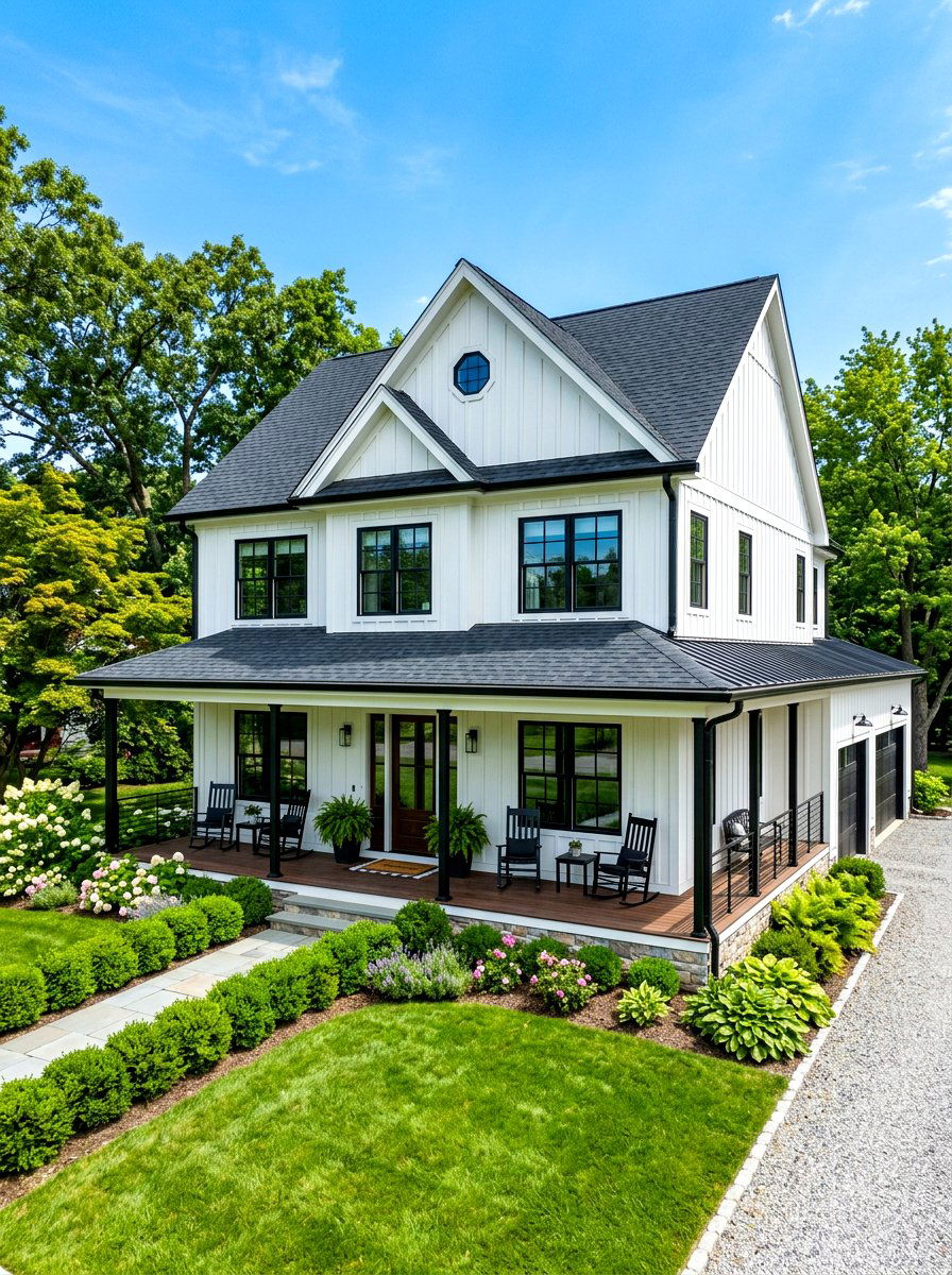 White Board And Batten Siding - 30 modern farmhouse exterior ideas