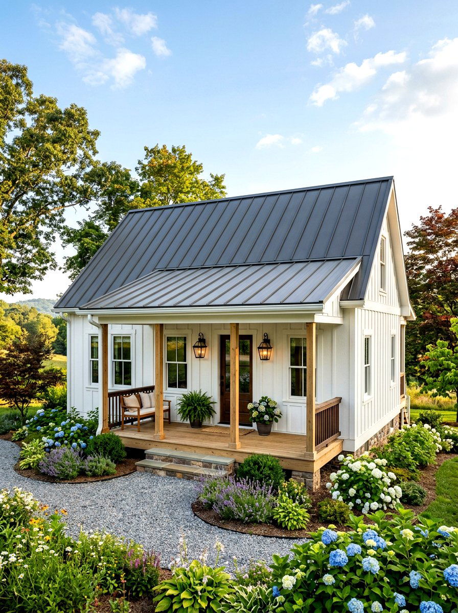 White Board and Batten Cottage - 30 tiny cottage exterior ideas