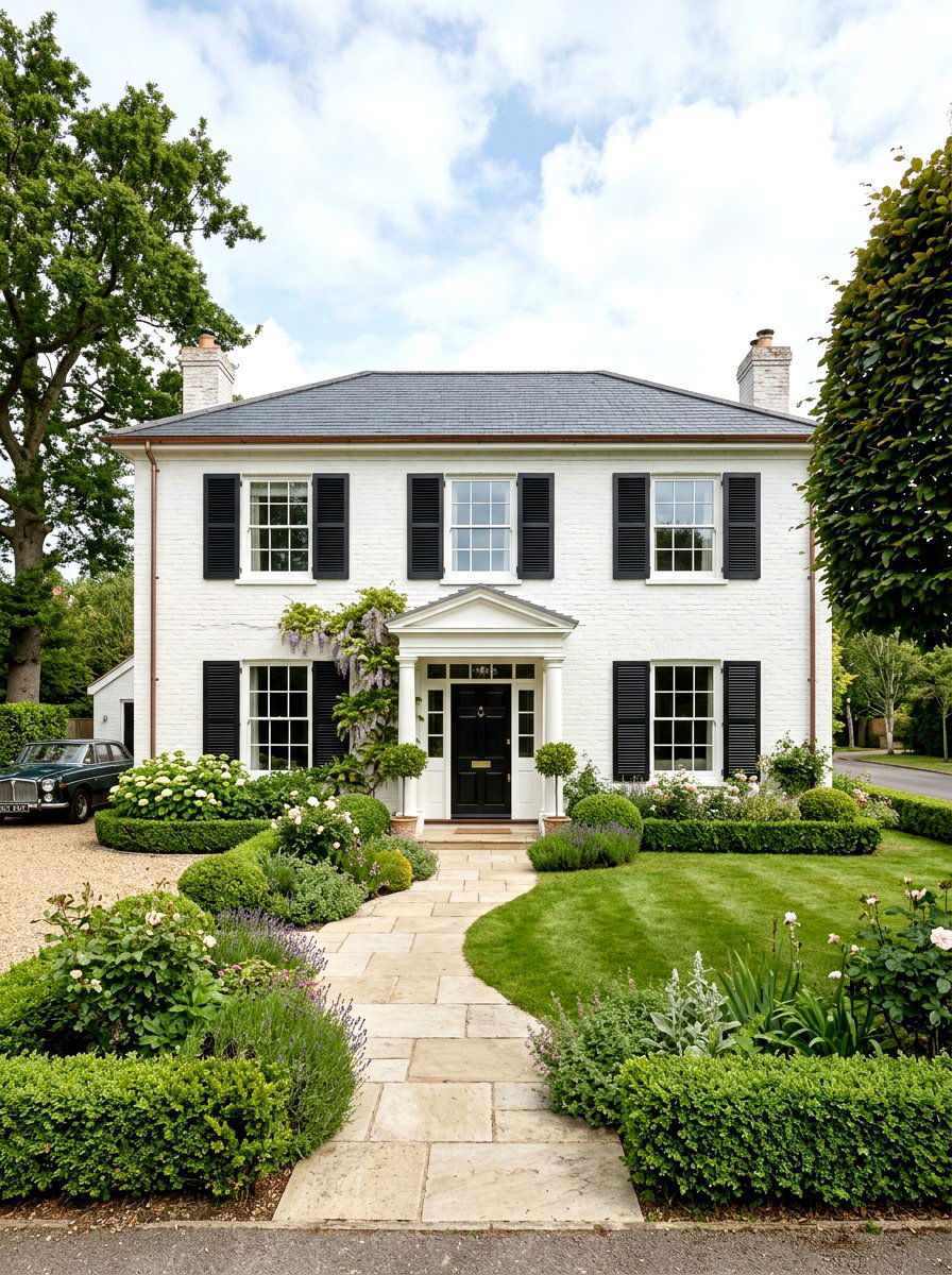 White Brick Limewash - 30 front facade makeover ideas