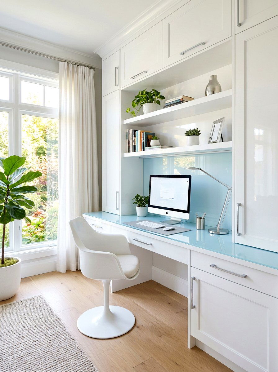 White Built In Desk - 30 office built in desk ideas