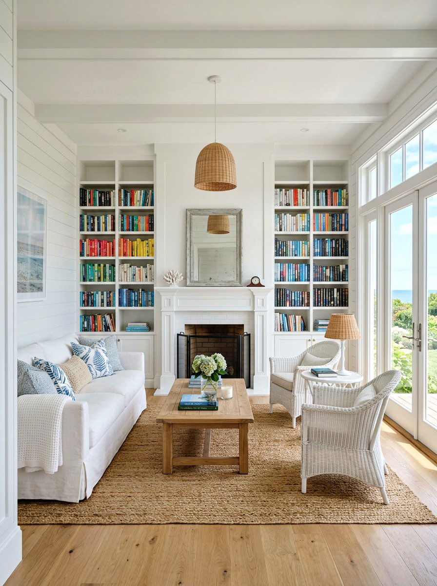 White Built In Library Fireplace - 30 library fireplace ideas