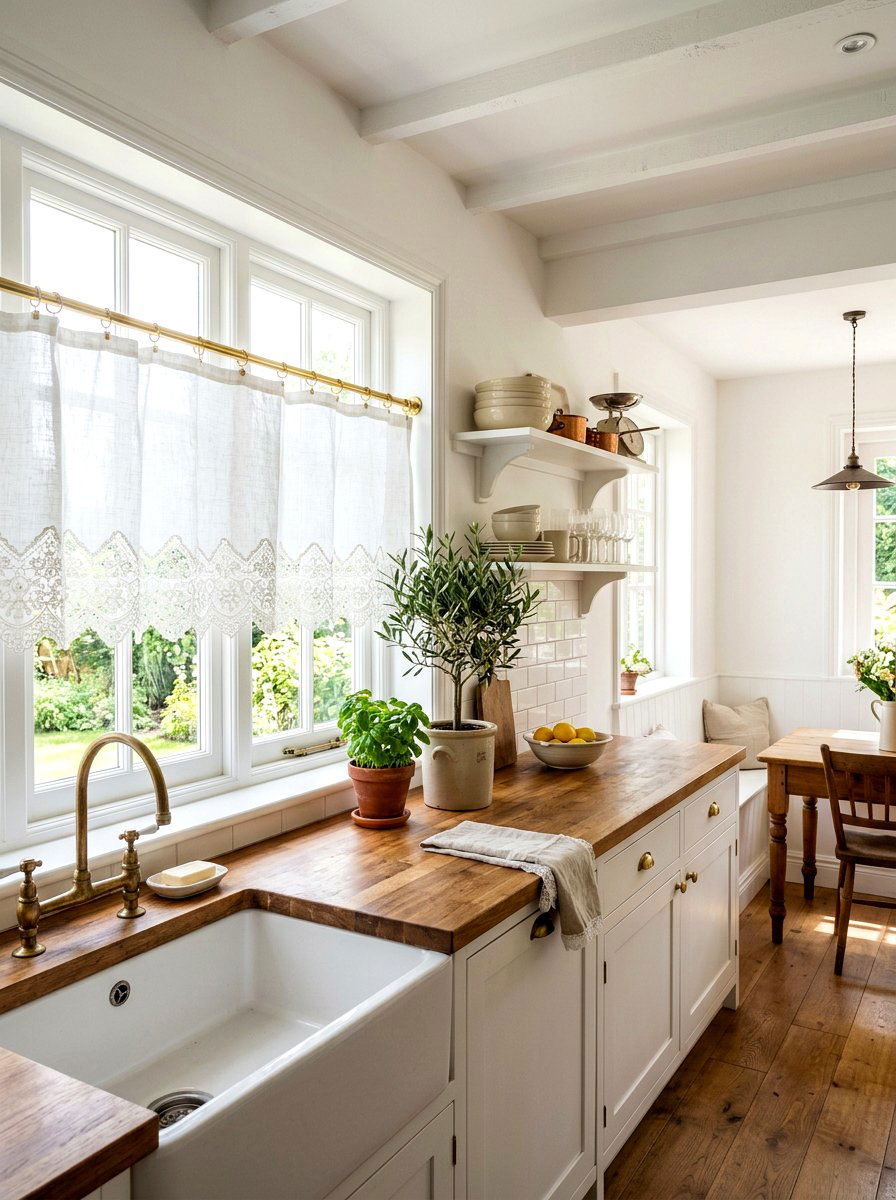 White Cafe Kitchen Curtain - 30 Paris cafe kitchen ideas