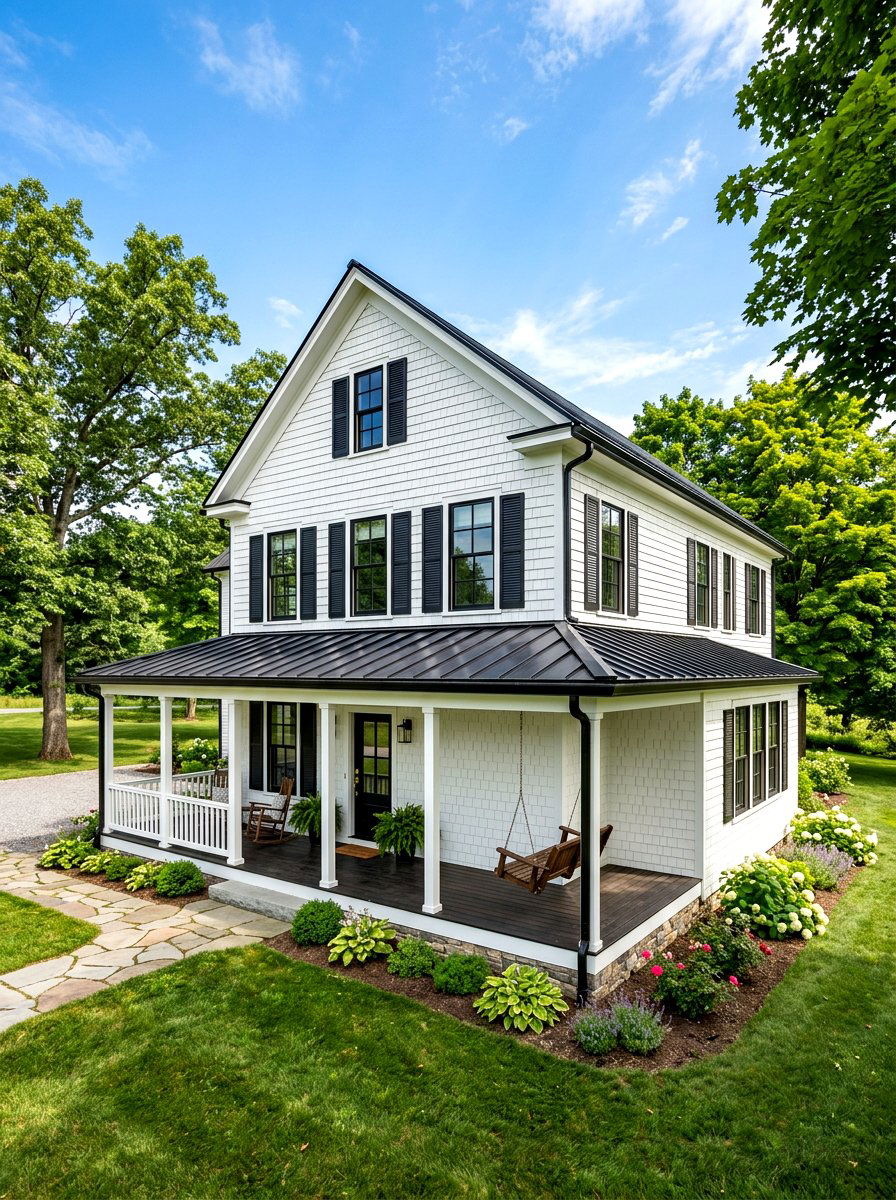 White Cedar Shake Farmhouse - 30 cedar shake curb appeal ideas