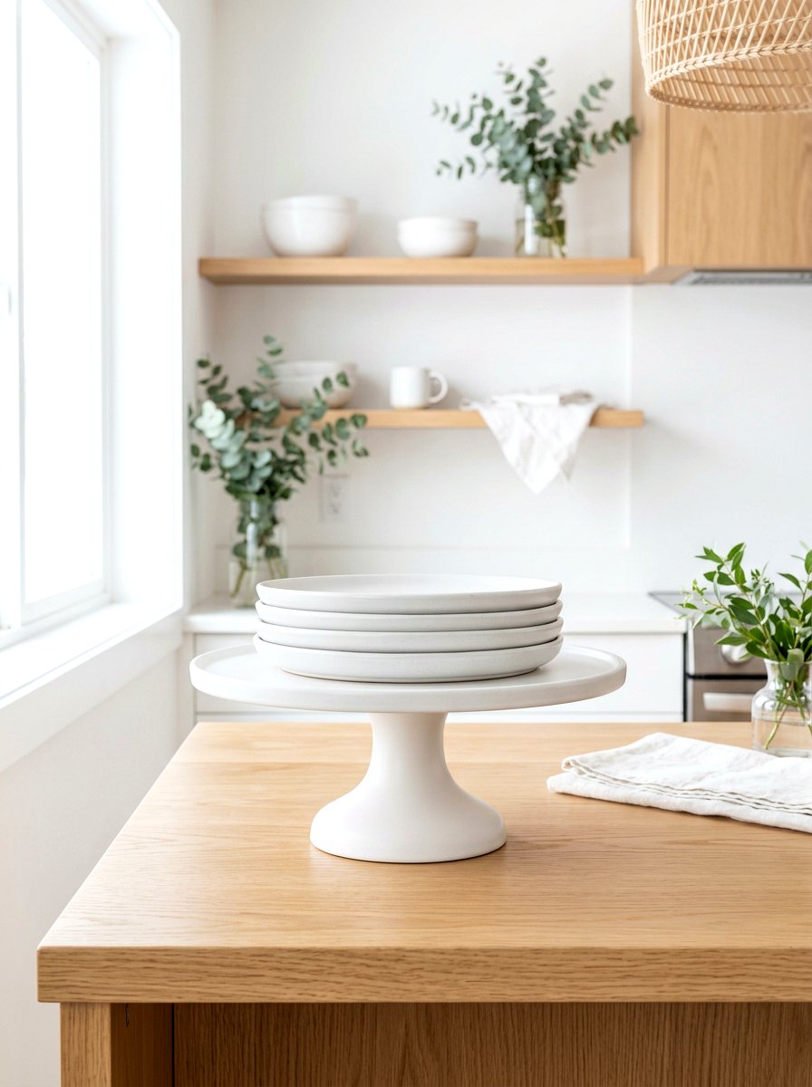 White Ceramic Cake Stand - 30 cake stand kitchen decor ideas